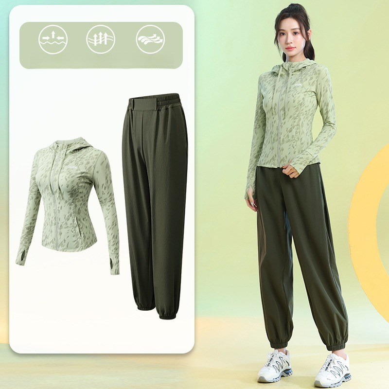 Setelan Lari Wanita Lengan Pan - Running Gear Gym ulasan dan harga