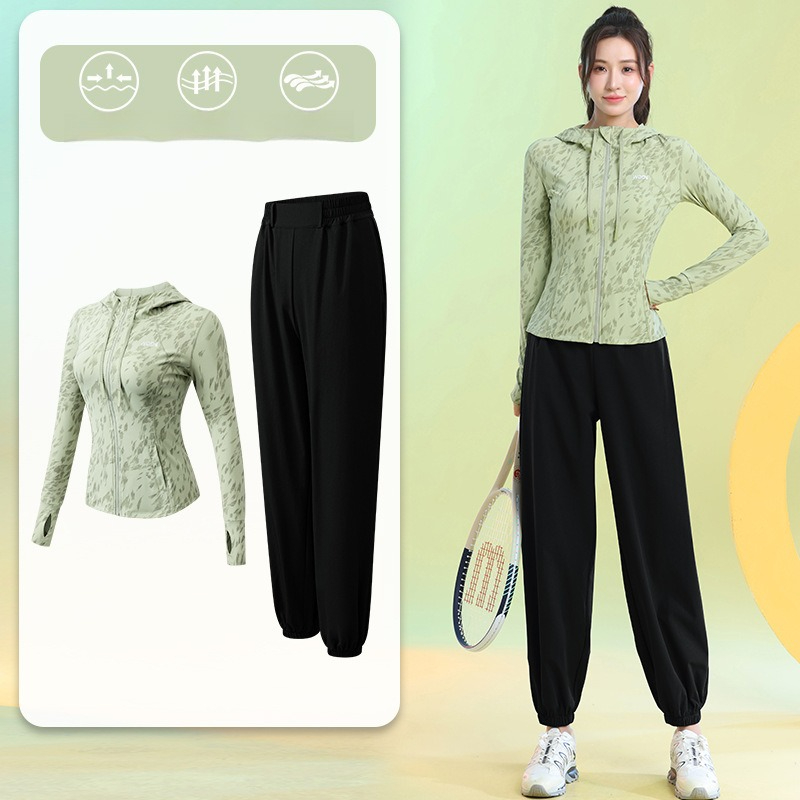 Setelan Lari Wanita Lengan Pan - Running Gear Gym ulasan dan harga